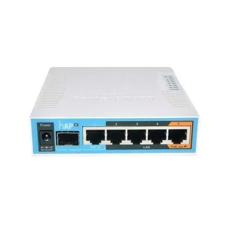 Mikrotik RB952Ui-5ac2nD - Punto de Acceso HAP AC Lite AC750 Router con 5 puertos Ethernet, WiFi Dual-Band, PoE Pasivo, USB, RouterOS